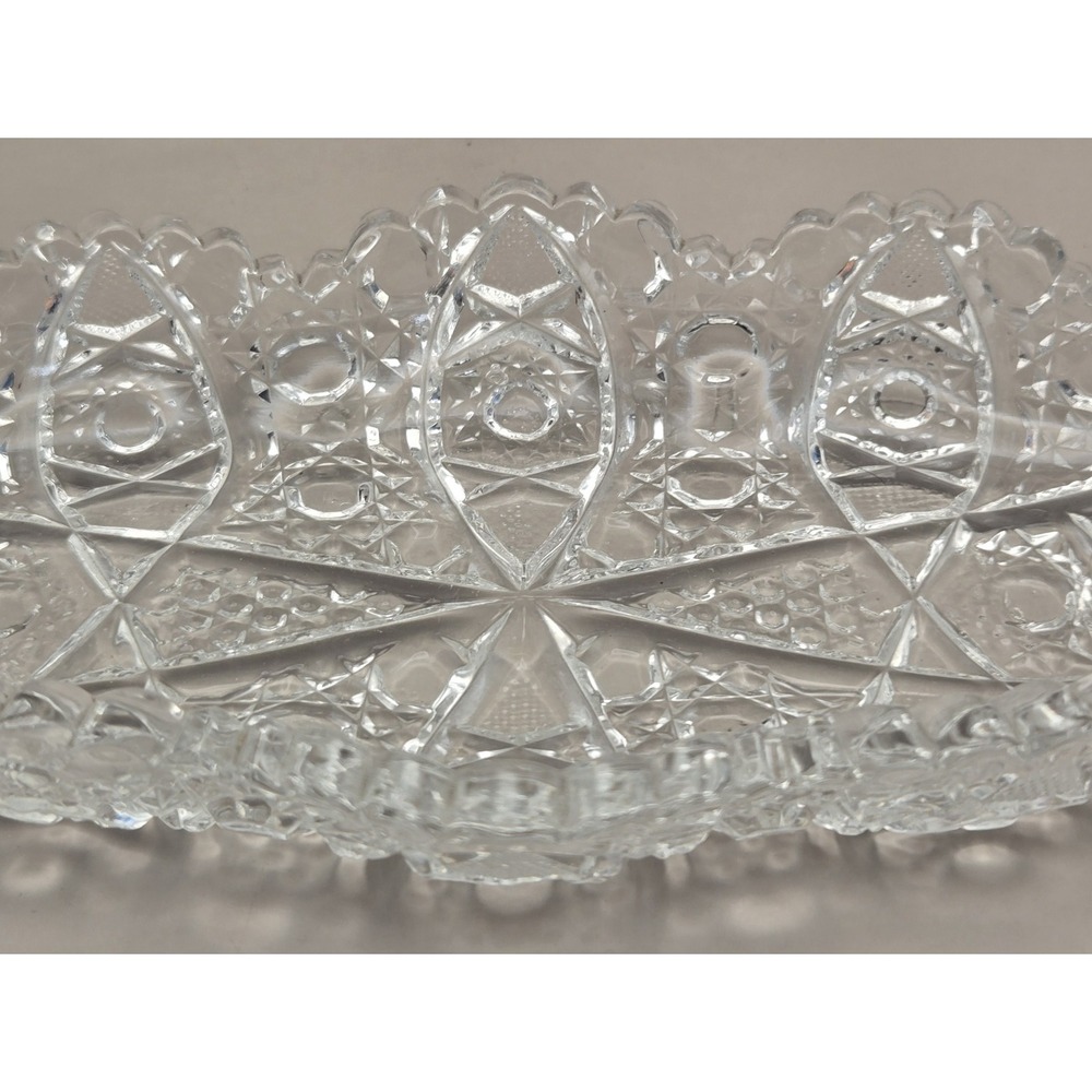 Vintage Serving Dishes Clear Cut Crystal Featuring Star Of David & Pinwheel B#27 - Picture 10 of 15